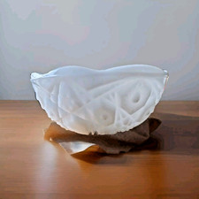 Antique EAPG Milk Glass Bowl Buttons & Bows Pattern 8" Diameter Milkglass 