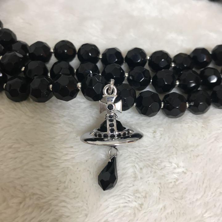 ★Vivienne Westwood★ [Same-day shipping] Vivienne Westwood Vivienne Westwood Necklace Triple Pearl Black NO BOX [EJ683