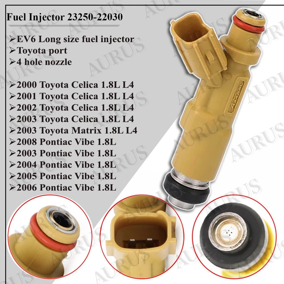 4x Inyectores de combustible OEM DENSO para Toyota Celica Matrix Pontiac Vibe 2000-2008 1,8 L Foto 2 de 4