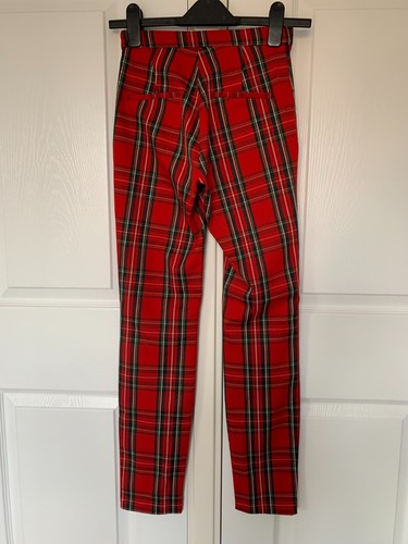 H&M trousers EUR 32 tartan red mix UK 4 - Picture 2 of 2