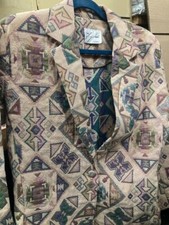 Vintage Club Zodiac Los Angeles Canvas Jacket Coat Astrology Signs Women's Sz Xl
