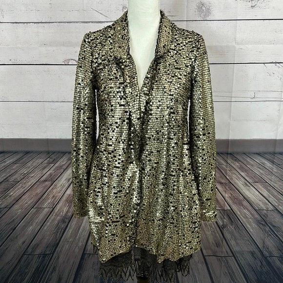 Women's gold sequin clearance jacket