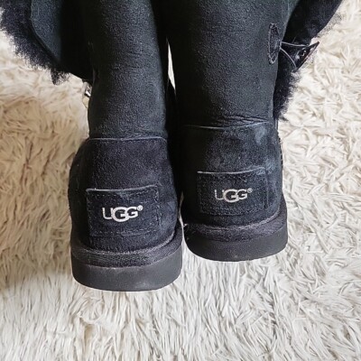 UGG　ブーツ　新品　アグ　BAILEY　BUTTON　BLING　23cm Ugg Mini Bailey Button Bling Boot Black Swarovski Crystal Button