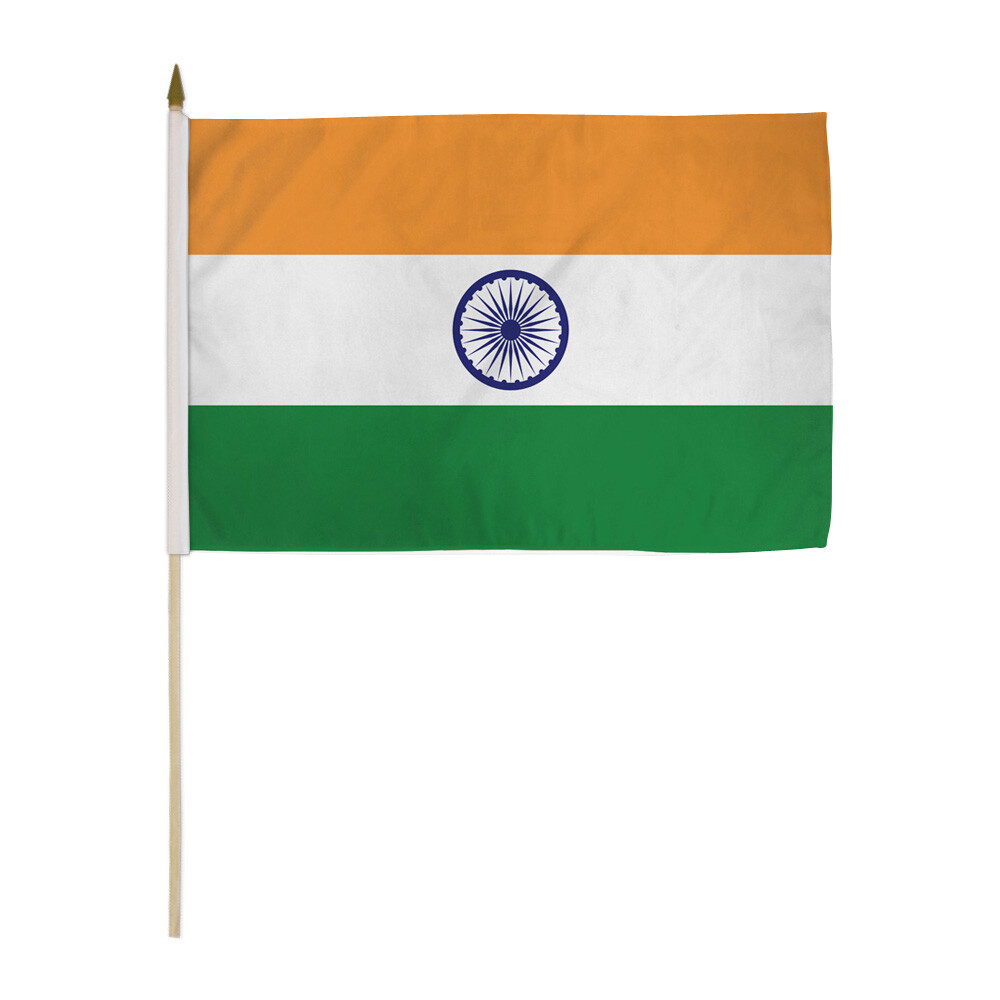 1 Dozen India Stick Flag 12x18in Handheld India Flag | eBay