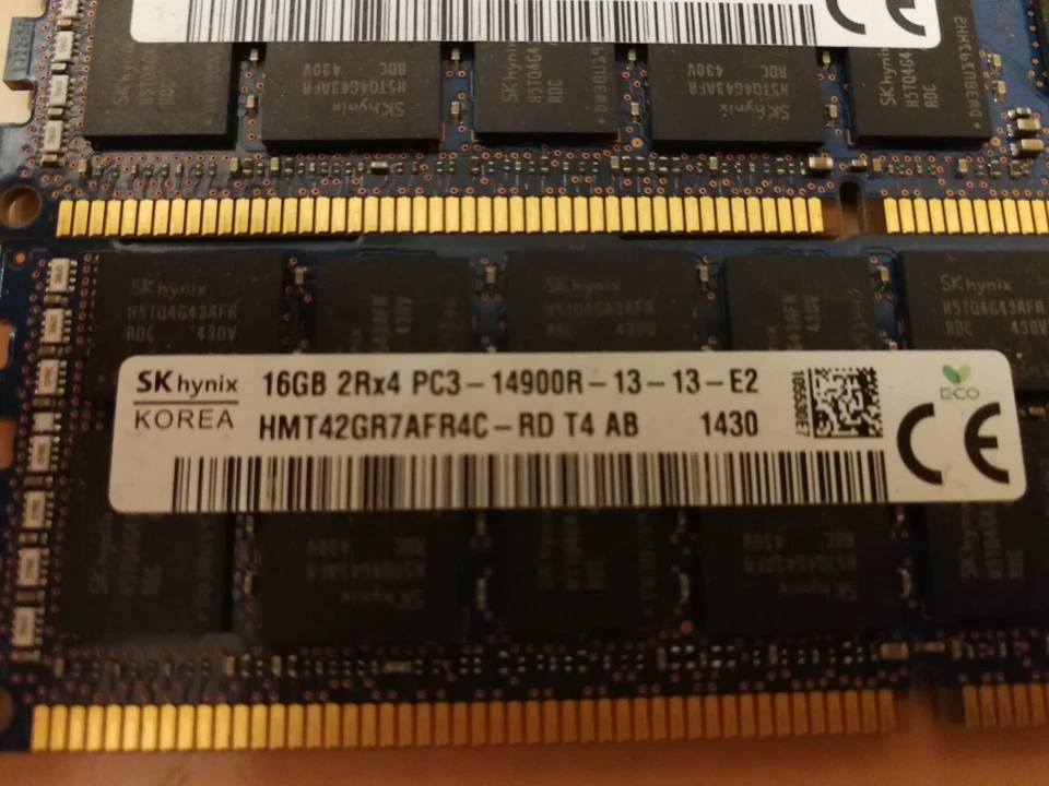 Hynix 16 GB DDR3-1866 PC3-14900R HMT42GR7AFR4C-RD Server Ram DDR3 - Bild 2 von 3