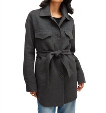 Fifteen Twenty Belted Shirt Jacket In Grey