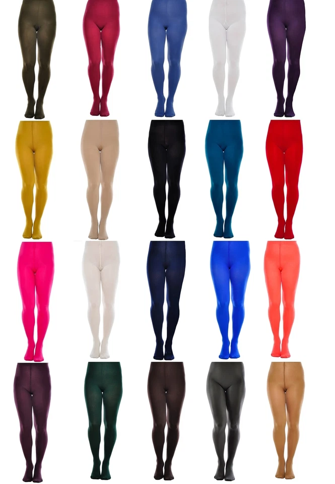 60 Denier Classic Opaque Microfibre Tights S-M-L-XL Range Colours Hosiery