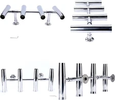 Amarine Made 4 Tube 304 Stainless Steel Rocket Launcher Boat Fishing Rod Holder