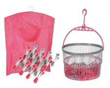 Klammern Set Wäscheklammern im Korb oder Beutel Klammerkorb Klammerbeutel 