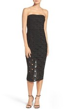 MISHA COLLECTION 'MARGOT' BLACK MIDI DRESS sz 10
