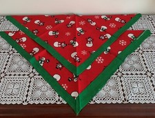 Set of Two Holiday Snowman Dog Bandanas MEDIUM LARGE Tie On Scarf Brand New