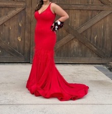 Red Johnathan Kayne Prom dress