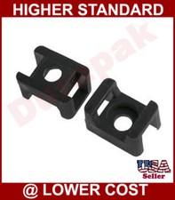 100 PCS 2 Way M5 Saddle Cable Zip Tie Mount Base Black Secure Fastening Accesory