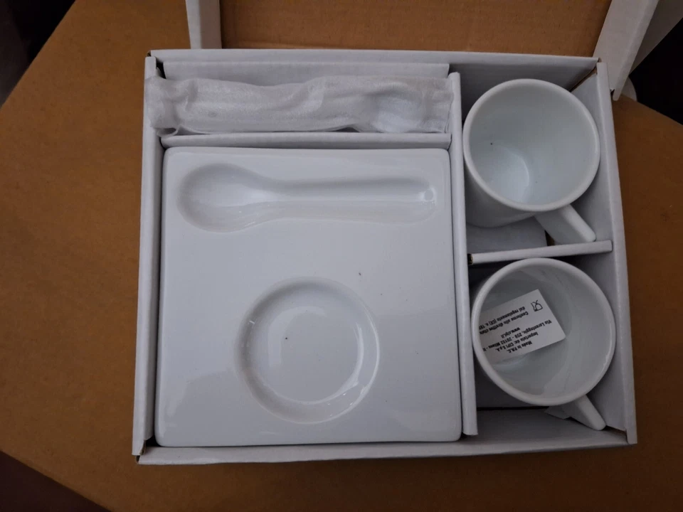 ACI 2 tazzIne caffè In ceramica con piattini e cucchiaini - Immagine 4 di 4