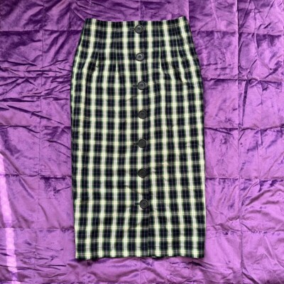 Urban Outfitters Plaid Button Up Midi Skirt size small