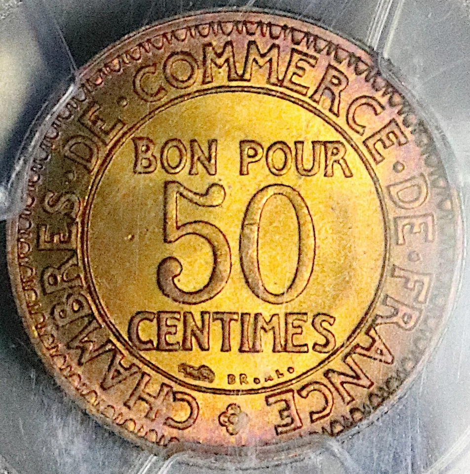 1921 PCGS MS67 France 50 Centimes Key Date Chambres Paris Mint Coin (25022203C) - Image 4 of 4