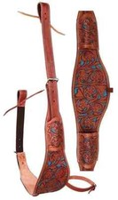 Horse Western Floral Tooled Leather Rear Flank Saddle Cinch Billets Free Ship