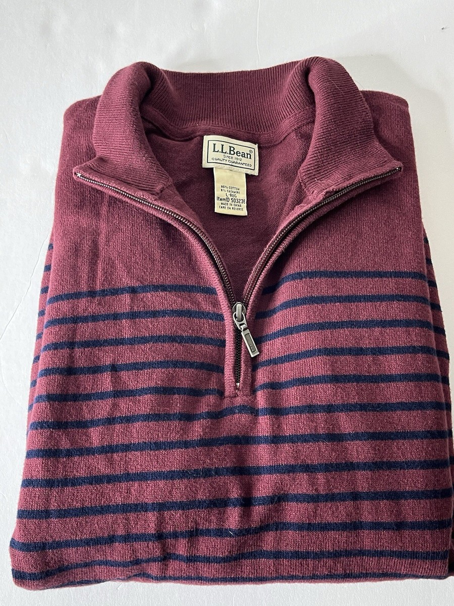 Men’s Quarter zip Sweater Bean Size Large/reg Cachamire