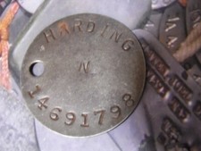 WW2 relic dogtag RTR Royal Armoured Corps - HARDING 14691798