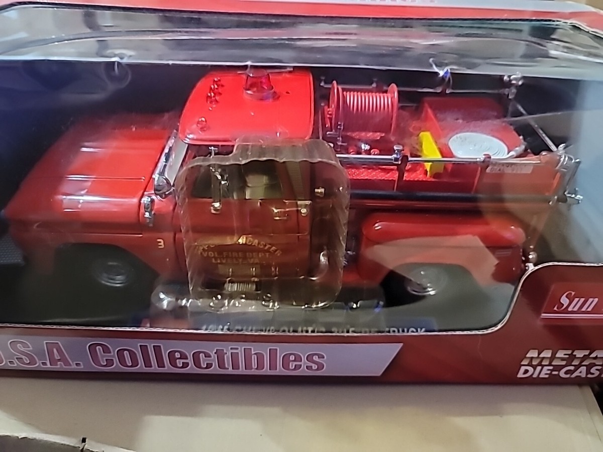 SUNSTAR 1965 Chevy C-20 Fire Truck 1 18 Scale for sale online | eBay