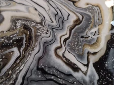 Abstract Acrylic Fluid Art Painting on canvas 16x16 Resin As Top Coat