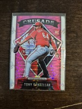 2022 Panini Chronicles Crusade Tony Santillan RC Cincinnati Reds Pink Pulsar