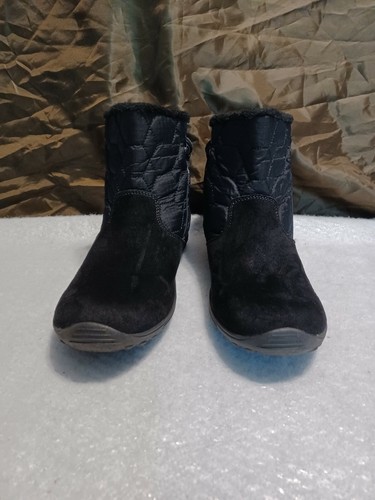Dames Quilted Ankle Boots Booties Black 