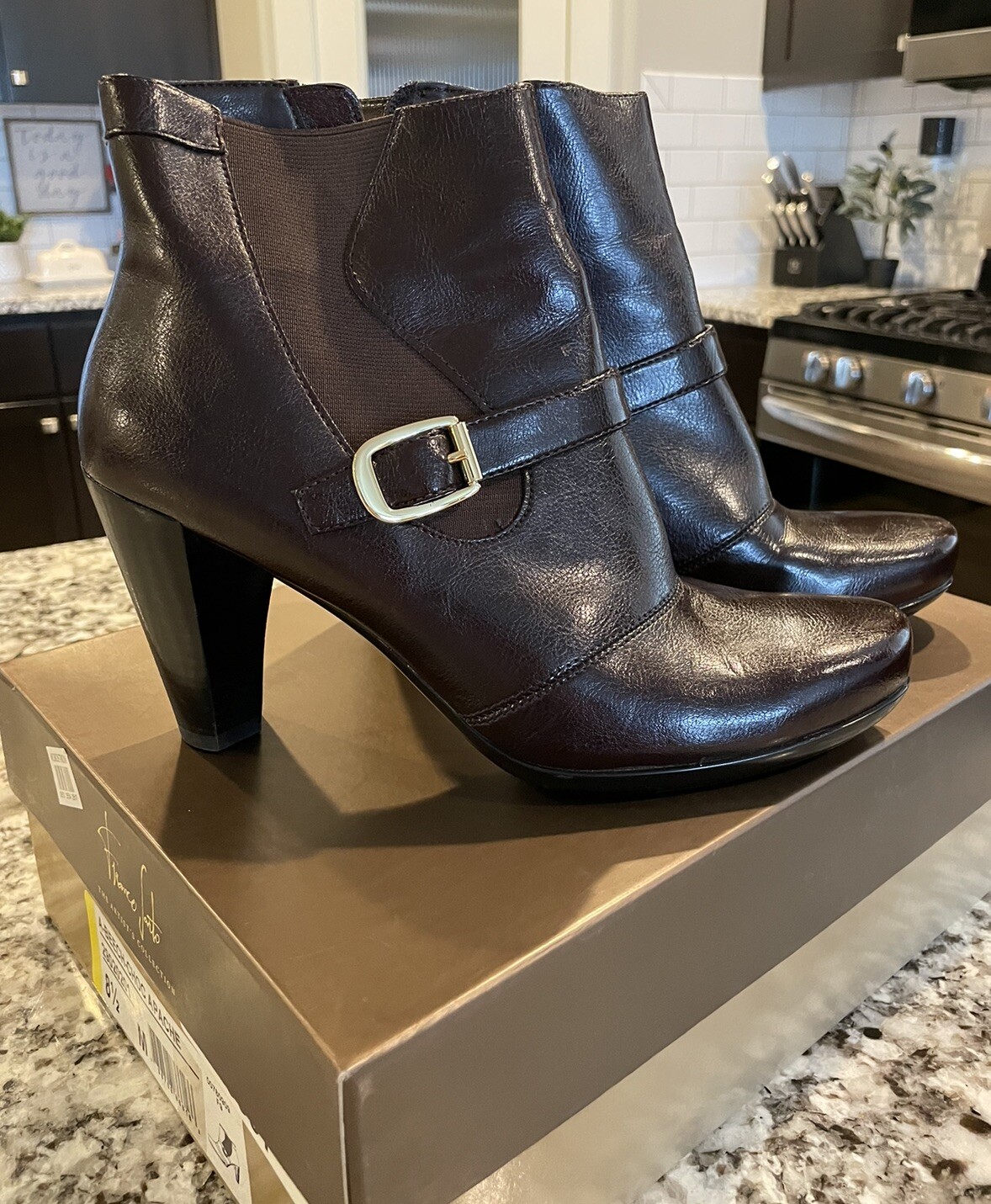 Franco Sarto A-Beech Choc Apache Women's Ankle Boots Brown Size