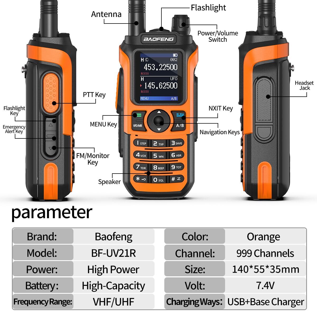 Digital Handheld Radio Scanner Fire Police VHF FM EMS Ham 2 Way ...