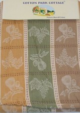 Cotton Park Cottage Tablecloth Fruit Damask 70" Round NEW