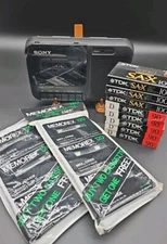 Vintage 1Sony Cassette Corder Personal Tape Player Recorder TCM-818 Blank Tapes 