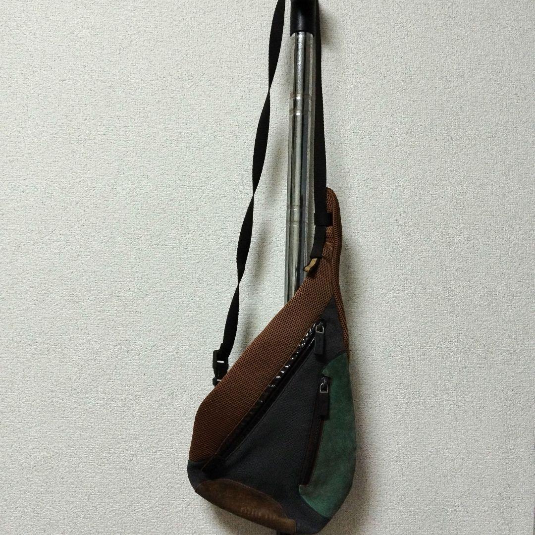 Miu Miu Archive Shoulder Back Body Bag Mesh Nylon Brown Miu Miu Archive Shoulder Back Body Bag Mesh Nylon Brown