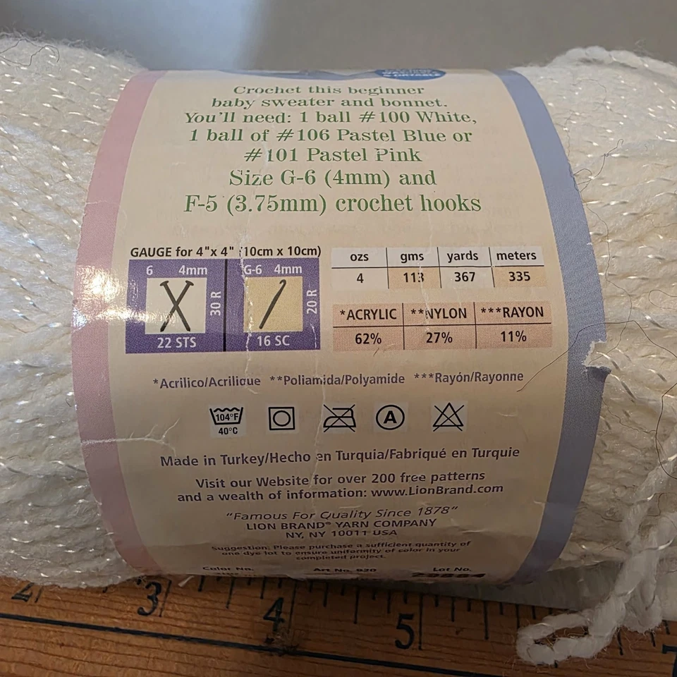 Hilo suave para bebé marca Lion - 200 blanco bebé Foto 4 de 4
