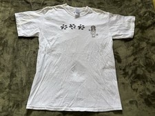 Vintage Beagle Dog Shirt Mens Medium White Paw Print Double Sided Animal Dogs