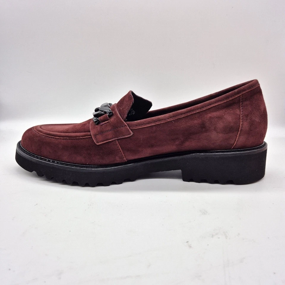 Mephisto Women's Size 9 Salka Lug Sole Loafers Burgundy Shoes Suede Leather 226 - Image 4 of 4