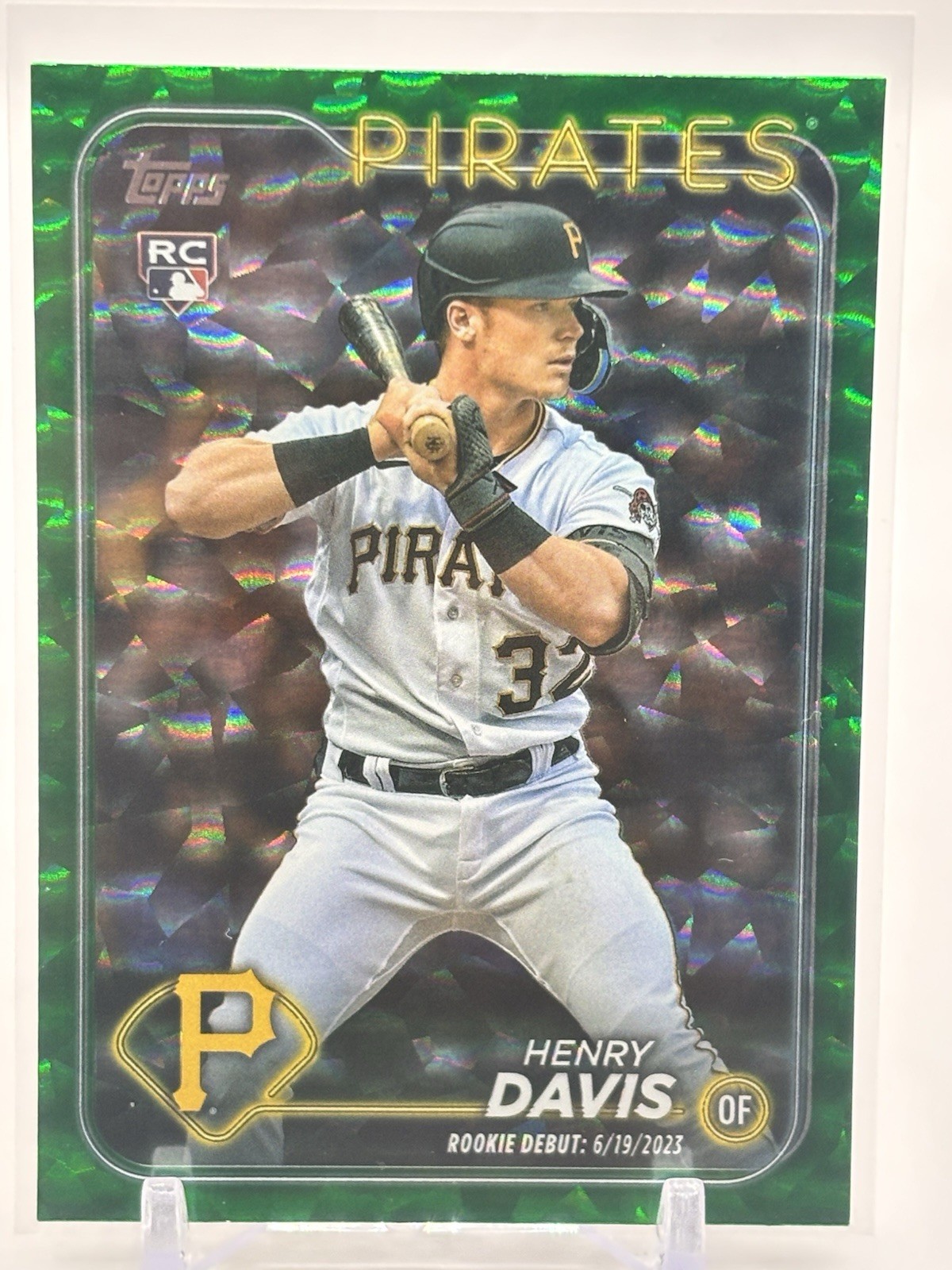 2024 Topps Update Henry Davis #US162 Green Crackle Holofoil /499 RC