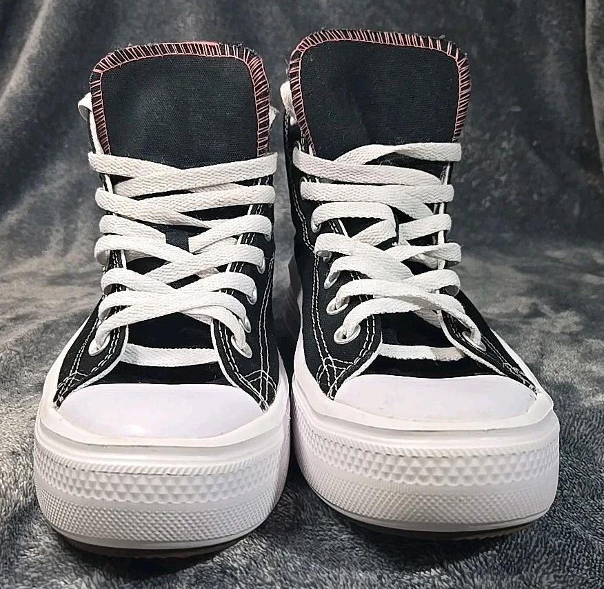 Sneakers Converse All Star Youth Hi Move Platform nere bianche e rosa taglia 6 usate in ottime condizioni