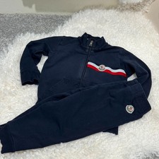 Set tuta Moncler Enfant bambino ragazzo blu navy righe zip 18-24 mesi