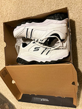 SKECHERS After Burn Memory Foam White/Navy Sneakers Style 50122