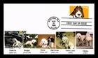 US COVER DOGS BRIGHT EYES FIRST DAY ISSUE HAND MADE BACK INFORMATION