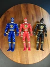 Vintage Power Rangers Dino Thunder Black, Red & Blue Ranger 5.5” Works