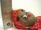 VINTAGE HANDMADE BLACK FOLK DOLL, CLOTH, APPROX 9” TALL — photo 5