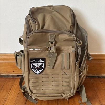NWOT Piscifun Fishing Tackle Backpack with Rod & Gear Holder, Lightweight Khaki