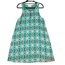 Everly Turquise Aztec Print Fit And Flare Mini Dress Womens Size Medium