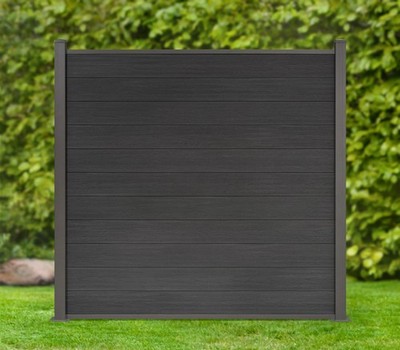 WPC Zaun Excellent Anthrazit Coex Sichtschutz Gartenzaun Windschutz 180x180cm