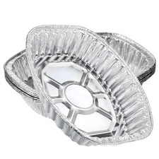 Large Oval Foil Trays Heavy Duty Aluminium Turkey Roasting Oven Pans Disposable