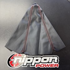 Red Stitch Black Leather Jdm Shift Boot For Honda Civic Shift Knob Gear Lever