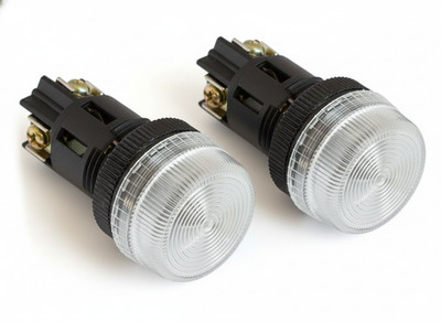 NPL-22 ATI White LED Pilot Indicator Light 22mm 12V AC/DC Replaceable Lamp -2PCS