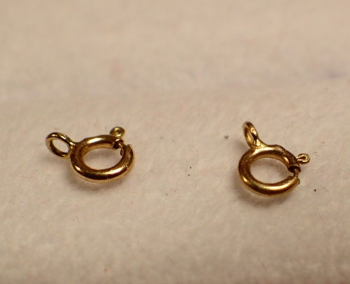 4.5mm Spring Ring Clasps in 14K Yellow Gold, Priced Each