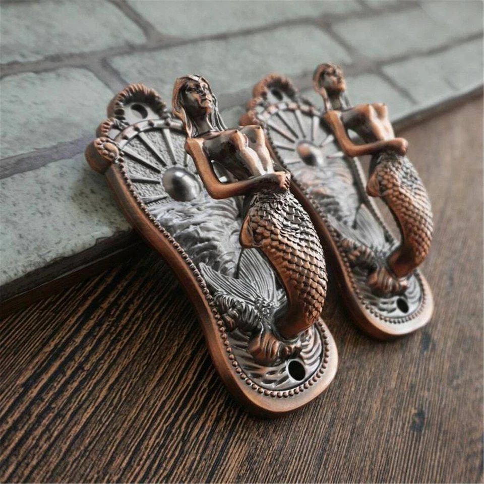 Vintage Bronze Mermaid Hooks Wall Hook Curtain Tie Backs Coat Hooks Coat Hangers - Image 3 of 4